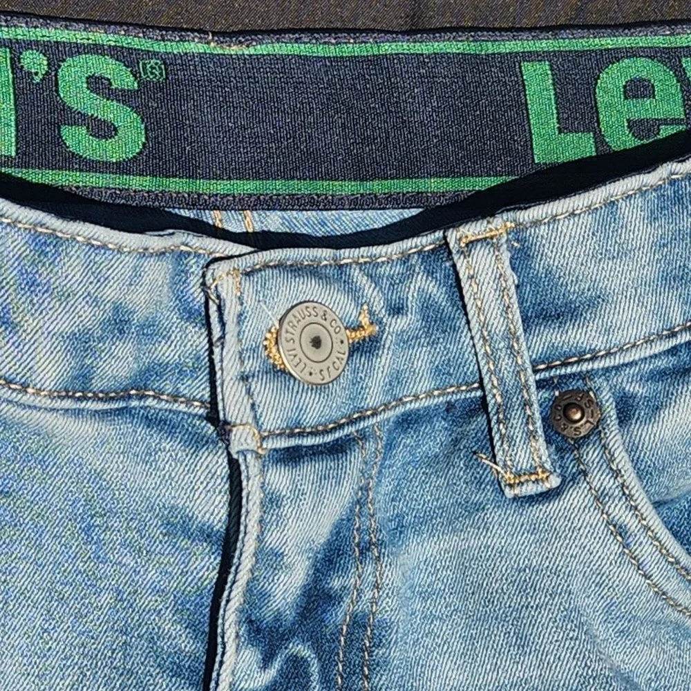 Levi's 511 Boys Size 14 Skinny Slim Fit Light Wash Blue Denim Jeans Pockets